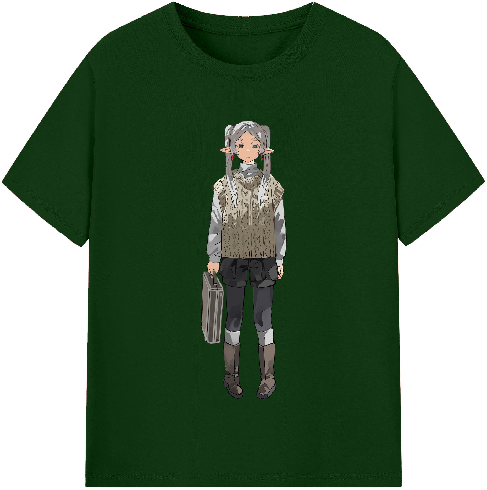 （画像用） 葬送のフリーレン Frieren 綿100％半袖Tシャツ（フロントプリント）
